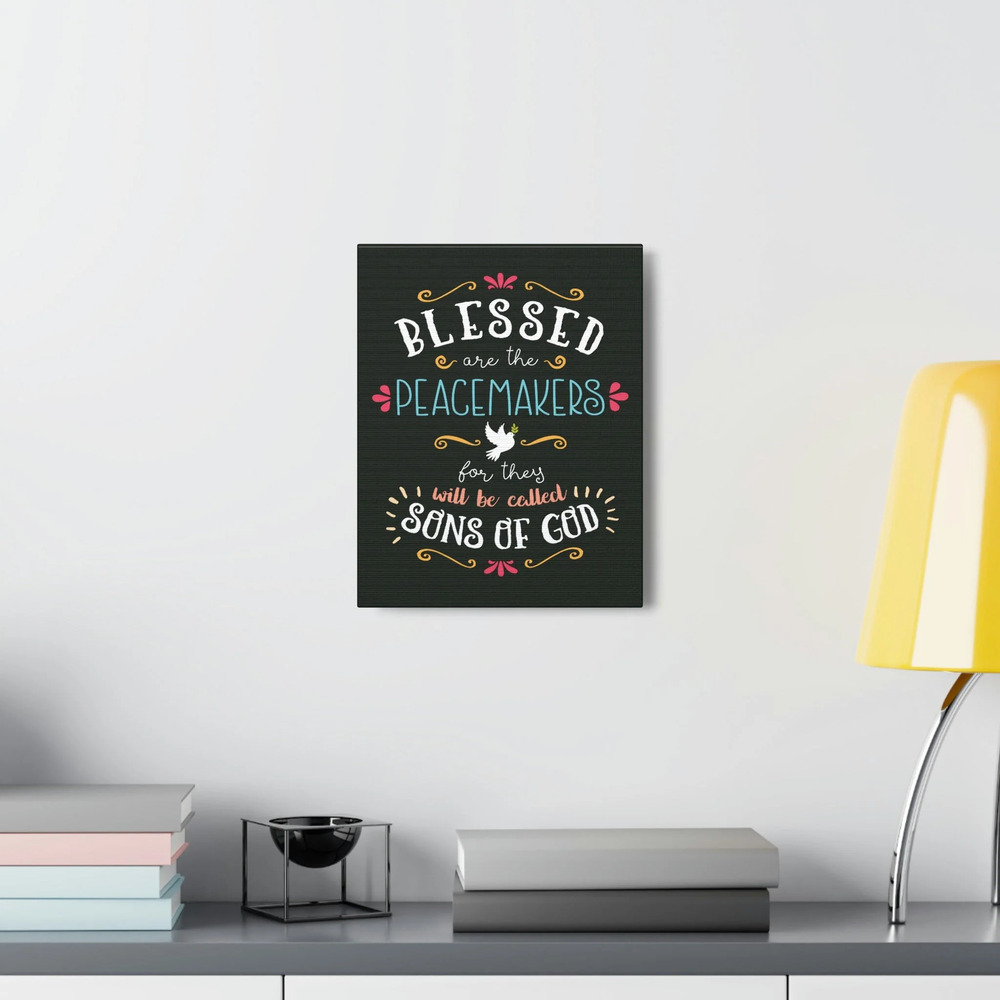 Scripture Walls Sons Of God Matthew 5:9 Dark Bible Verse Print Ready to Hang
